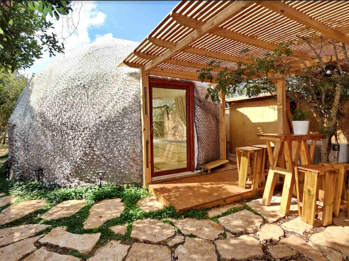 7M Yoga Dome Tent With Japanese Tatami Mats & Good For Yoga&Meditation - Israel